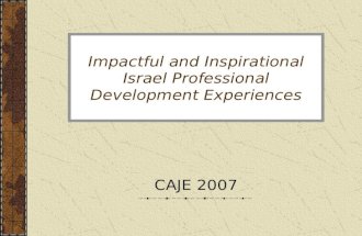 Impactful and Inspirational Israel Professional Development Experiences- Judith Isaacs CAJE 32