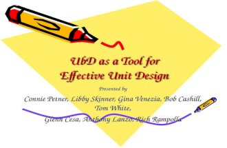 UbD Tools For Effective Unit Design