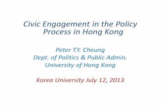 Civic Engage in the policy process in Hong Kong