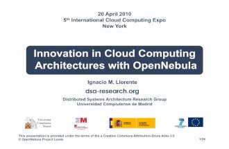 Innovation in cloud computing architectures with open nebula