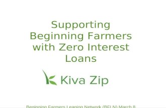 Supporting Beginning Farmers with Zero Interest Loans