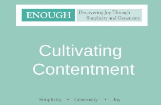 Cultivating contentment