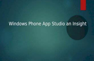 Windows phone app studio an insight