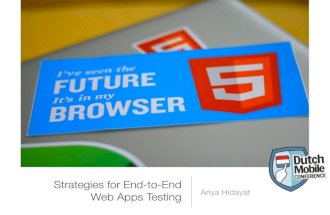 Strategies for End-to-End Web Apps Testing