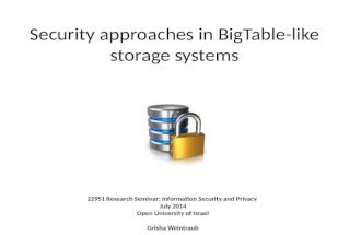 Security approaches in BigTable-like storage systems