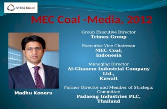 Madhu Koneru, Executive Vice Chairman, MEC Coal Media 2012