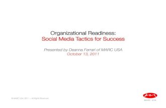 Organizational Readiness:  Social Media Tactics for Success