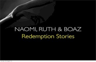 Stories of redemption - Naomi, Ruth and Boaz