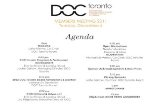 DOC Toronto- Annual Members' Meeting 2011