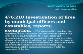 Ffiinvestigation of fire sevidence preservation