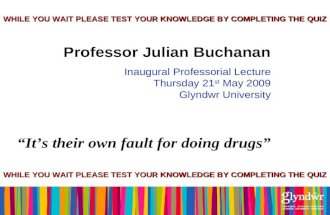 'It's there own fault for taking drugs' Professorial Lecture Glyndwr University 21st May 2009