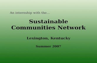 Internship   Sustainable Communities Network
