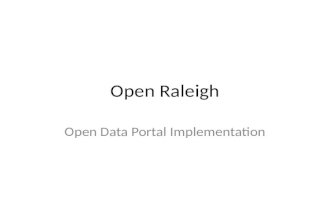 Open Data Trends and Issues: Open Raleigh