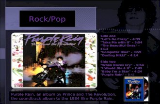 CD cover analysis for Purple Rain by Prince and The Revolution