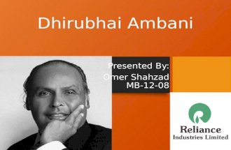 Dhirubhai Ambani--Personality Profile