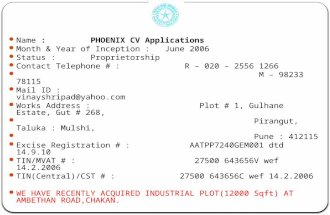 Phoenix Cv Applications 22.5.12