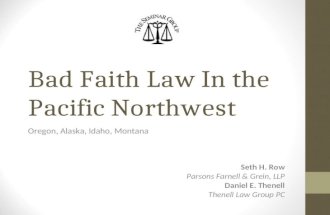 Bad Faith Insurance Law Overview, Oregon Alaska Idaho Montana