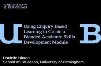 Using Enquiry Based Learning to Create a Blended Academic Skills Development Module