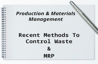 Production & materials management