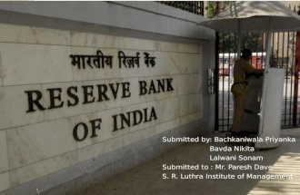 Reserve Bank of India- Management of Financial Services project