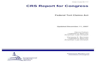 Appendix r crs report to congress, federal tort claims act, order code 95 717