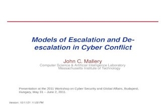 Models of Escalation and De-escalation in Cyber Conflict