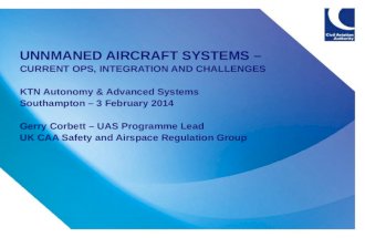 UNNMANED AIRCRAFT SYSTEMS – CURRENT OPS, INTEGRATION AND CHALLENGES