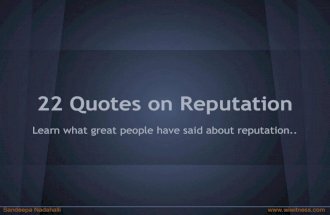Quotes on Reputation