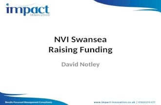 Raising Finance.  NVI Wales Mentor Session - Impact innovation