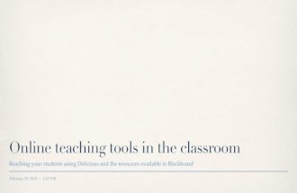 Online Teaching Tools in the Classroom