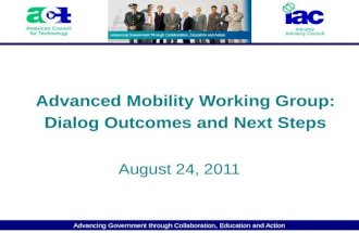 Advanced mobility dialog -  outcomes and next steps aug2011