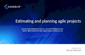 Estimating and planning Agile projects