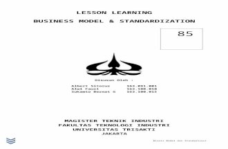 Lesson learning   bisnis model dan standarisasi