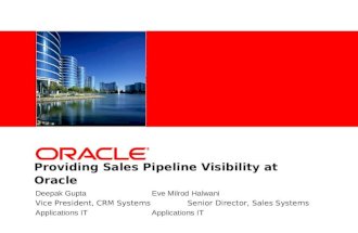 CRM@Oracle - Sales Pipeline Visibility
