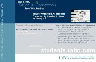 IABC Webinar: How to Create an A+ Resume