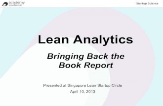 Lean Analytics - Bringing Back the Book Report