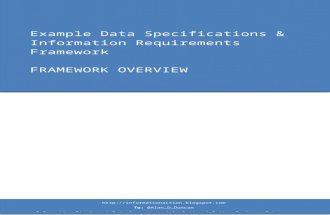 Example data specifications and info requirements framework OVERVIEW
