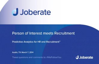 Person of Interest meets Recruitment - Predictive Analytics for HR and Recruitment™