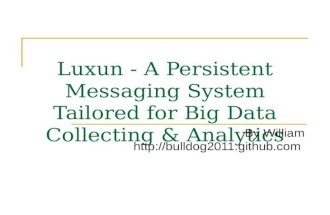 Luxun a Persistent Messaging System Tailored for Big Data Collecting & Analytics