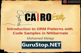 Introduction To ORM Patterns With Code Samples In NHibernate