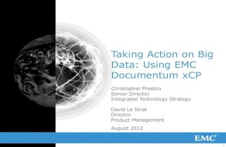 ANZ Momentum Day 2012: Chris Preston - Big Data & xCP