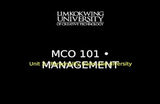 MBA MCO101 Unit 2 Lecture 3 20080622