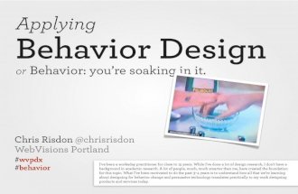 Web Visions PDX '12: Applying Behavior Design