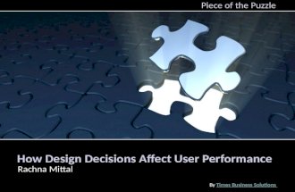 How design decisions affect user performance