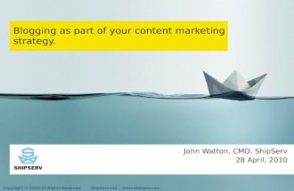Blogging as part of your content marketing strategy