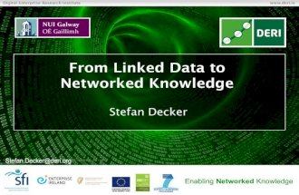 ESWC SS 2013 - Monday Keynote Stefan Decker: From Linked Data to Networked Knowledge