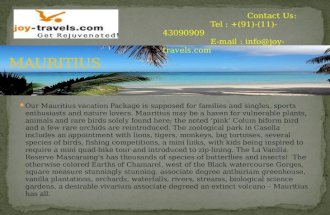 Mauritius Tour Packages | Mauritius Sightseeing City Tours Package From India