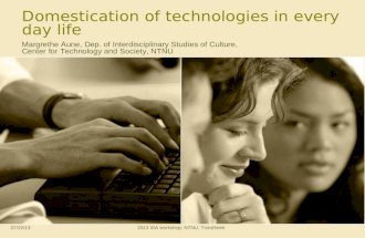 IEA DSM Task 24 workshop Domestication of technologies in every day life