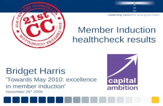 Member Induction Healthcheck - results