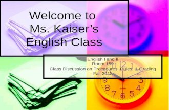 Procedures and Expectations Fall 2013 English II
